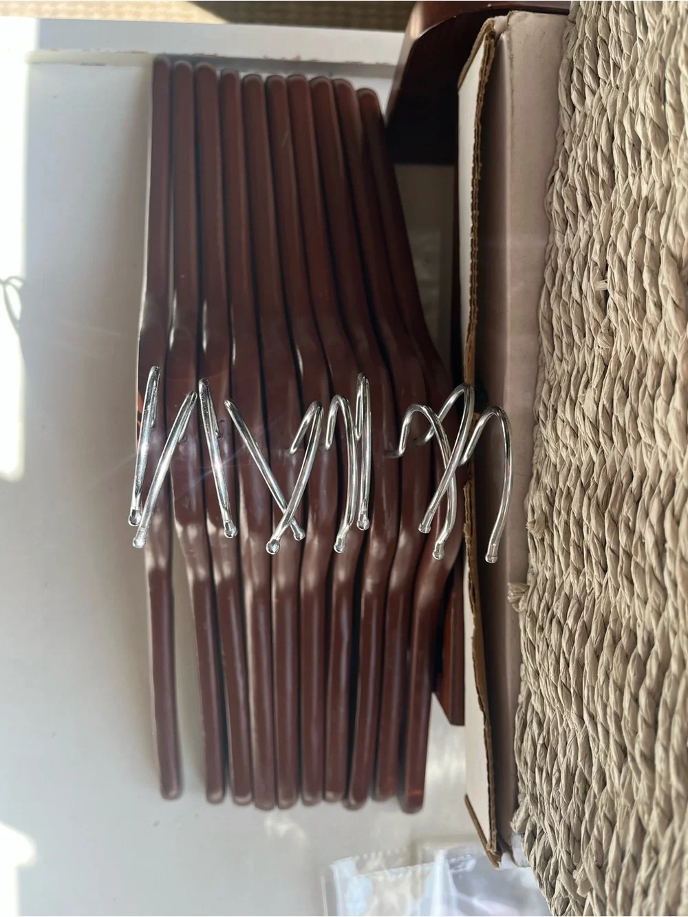 Set of Sleek Brown wood Clothes Hangers